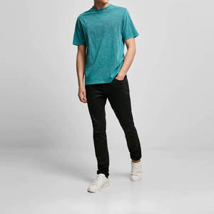 Vintage Acid Wash Eco-Friendly Front Logo 100% Cotton 200g Oversized T-Shirt Men Retro Streetwear Casual Summer Fashion - Product Image 3