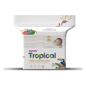 Serviettes sèches jetables OEM Mamamy Tropical, chiffons multifonctionnels, 160 pièces, motif gaufré, lingettes pour bébé, tampons en coton - Product Image 1