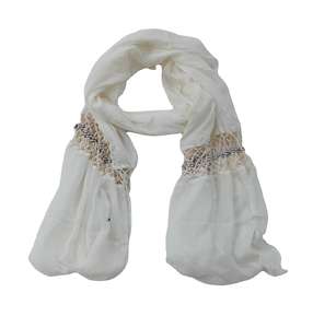 Bufandas de diseñador de tela de rayón al mejor precio, chal de ganchillo blanco suave para damas, aspecto atractivo y Material cómodo - Product Image 3