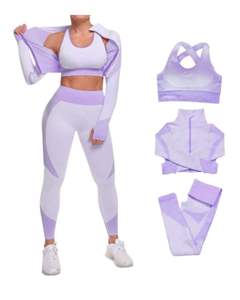 Conjuntos de Yoga de Dos Piezas de Secado Rápido para Mujer, Estilo Nuevo, Cómodos, para Gimnasio, Fitness, Trabajo, Bra y Shorts Transpirables, Ropa Deportiva con Logotipo en la Cintura - Product Image 1