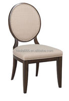 Chaise de salle à manger ronde à dossier rond en bois massif moderne de luxe pour restaurants hôtels espaces commerciaux