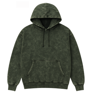 Sudadera con Capucha de Alta Calidad, Lavado Ácido, Estilo Oversize, Streetwear, Gruesa, Vintage, 100% Algodón, Forro Polar en la Parte Delantera - Product Image 4