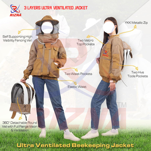 Chaqueta de Apicultura Transpirable, Impermeable y Cortavientos, Talla Grande, con Capucha Ventilada de Malla de 3 Capas, Estampado Frontal, Unisex - Product Image 3