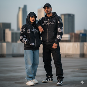 Novedad 2026: Sudaderas con capucha con cremallera de felpa francesa con parches bordados personalizados y lavado ácido, de fabricante de prendas de streetwear. - Product Image 1