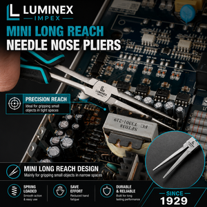 LUMINEX IMPEX LUB=113 <b>Long</b> <b>Nose</b> Stainless Steel Lightweight Smooth Work Jewelry Making Polishing Pliers - Product Image 4