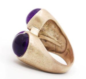 Bague en argent sterling 925 faite à la main avec améthyste naturelle taille bague et sertissage clos, style vintage, pour mariage et fête, vente en gros de bijoux - Product Image 6