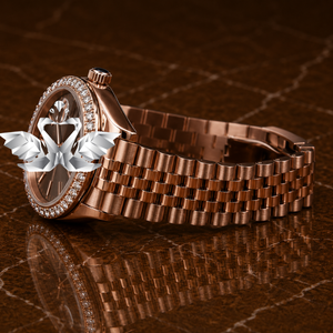 Custom Brand Rose Gold Brown Face Diamond Watch Men Stainless Steel Watch - Product Image 3