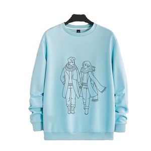 Sweat-shirts et sweats à capuche pour hommes en tissu polaire mélangé polyester/coton imprimé avec poche intégrée - Product Image 1