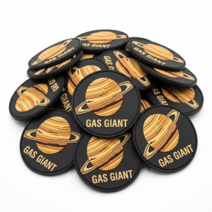 Badge rond en PVC souple, motif planète géante à anneaux, patch 3D en caoutchouc, directement du fabricant, pour sac à dos, veste, casquette, uniforme, usage extérieur - Product Image 1