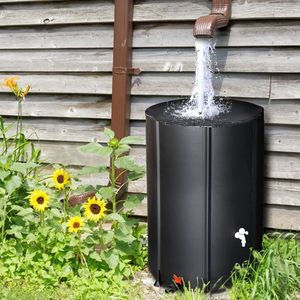 Serbatoio Pieghevole per Raccolta Acqua Piovana da 100 Galloni, Nero, Attrezzo da Giardinaggio - Product Image 1