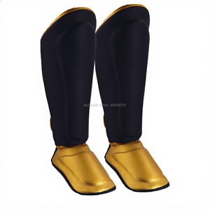 Protections de tibia et coussinets d'entraînement Muay Thai en cuir PU pour la protection MMA et de boxe - Product Image 1