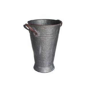 Seau de rangement multifonctionnel tendance en fer galvanisé chromé style ferme vintage pour pot de fleurs et vase - Product Image 2