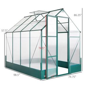 Serra da Giardino in Policarbonato 6x8x7 per Hobby, con Controllo della Temperatura, per Cortile/Esterni - Product Image 4