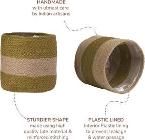 Panier en corde de jute naturelle, multi-usages, fait main, pour plantes succulentes, disponible chez l'exportateur - Product Image 2