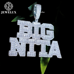 Pendentif de luxe en argent 925 plaqué or, serti de perles d'eau douce, design Hip Hop, certifié IGI, par Jewelux - Product Image 2