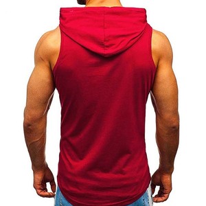 Sweat-shirt sans manches à capuche personnalisé pour homme, coupe ajustée, style sport, grandes tailles, débardeur de fitness - Product Image 2