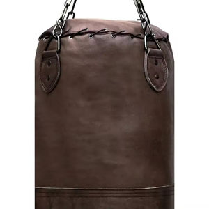 Brown Heavy Punching Bag Leather EVA Outsole Cotton Filled Zipper Closure Adjustable Height Durable for Adult Youth Training - Product Image 2