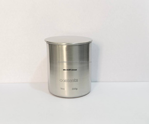 High Quality Stainless Steel Custom Metal Handmade Eco-Friendly Durable <b>Decorative</b> 8OZ Round Metal Candle holder & Candle <b>Jars</b> - Product Image 5