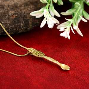 Pendentif cuillère plaqué or, collier vintage en alliage, bijoux de mode unisexe, thème alimentaire - Product Image 2