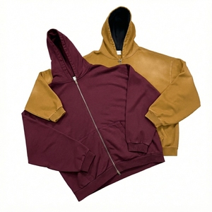 Sweat-shirts à capuche personnalisés 100% coton 400GSM, poids lourd, double fermeture éclair, style streetwear, unisexe, taille grande - Product Image 2