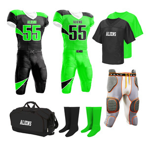 Uniformes de football américain personnalisés en gros, 100% polyester respirant, imprimés par sublimation, anti-bactériens, anti-humidité, manches courtes - Product Image 3