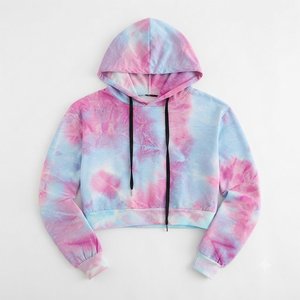 New Arrivals Custom Logo Women's Hooded Sweatshirt Solid Color Full Sleeve Knitted Breathable Autumn Wear Short Length Unlined - Product Image 1