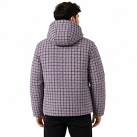 Vente en gros de manteaux d'hiver rembourrés pour hommes, à capuche, matelassés, à carreaux, chauds, coupe-vent, décontractés, pour l'extérieur, fournisseur en gros personnalisé
