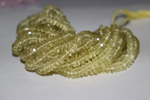 Cuentas Rondelle facetadas de cuarzo limón de 16 pulgadas, hebra de piedras preciosas naturales de corte alemán de 6,5-8,5mm para la fabricación de joyas - Product Image 3