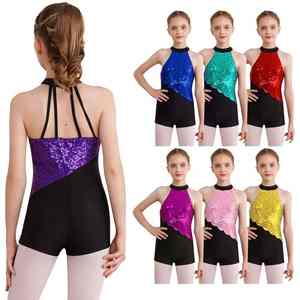 Trajes Funcionales de Alta Elasticidad para Niños, Uniformes de Animadoras para Niños con Contraste de Color para Espectáculos de Danza - Product Image 1
