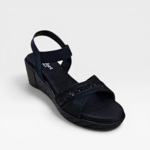 Sandales à talon compensé élégantes et confortables pour femmes, design nœud tendance, à enfiler, coussinets souples, antidérapantes, légères, pour usage quotidien, élégantes - Product Image 1