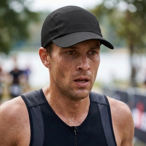 Custom Lightweight 5 Panel Performance Running Cap Laser Perforated Quick Dry Sports <b>Hat</b> Adjustable OEM Low MOQ Polyester/Cotton - Product Image 6