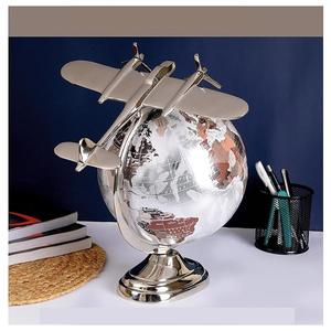 Elegante Globo Terráqueo Moderno con Base de Avión, Perfecto para Decoración de Mesa de Estudio, Oficina y Regalos - Product Image 4