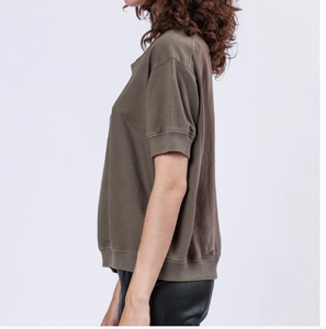 Sudadera de felpa 100% algodón, color sólido, estilo oversize, ropa urbana, sudadera corta para mujer, para invierno. - Product Image 2