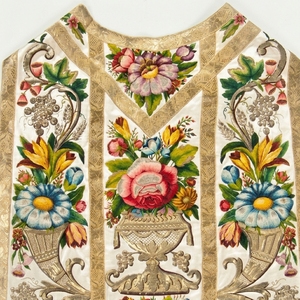 Chasuble liturgique florale brodée à la main, unisexe adulte, à coudre, vêtement religieux personnalisé - Product Image 3