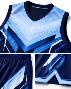 Ensemble short et maillot de basketball personnalisé par sublimation, col en V, manches courtes, couleur unie, anti-humidité, respirant, tenue de sport pour adultes - Product Image 3