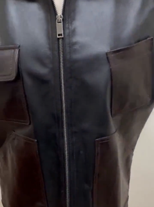 Gilet de motard en cuir noir fait main à capuche pour homme, sans manches, style cruiser streetwear - Product Image 5