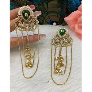 ต่างหูห้อยประดับมอสซาไนต์ชุบทอง ดีไซน์หรูหรา คุณภาพพรีเมียม สำหรับผู้หญิงและเด็กผู้หญิง เหมาะสำหรับงานปาร์ตี้แบบดั้งเดิม คอลเลคชั่นพิเศษ - Product Image 2