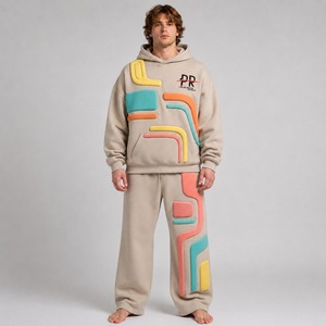 Chándal Personalizado para Hombre con Estampado Puff, Tela Premium, Impresión Tridimensional en Relieve, Diseño Cómodo, Ideal para Marcas, Venta al Por Mayor - Product Image 1