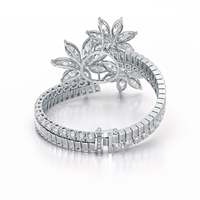 Bracelet Chaîne Tennis en Diamants de Laboratoire CVD VVS 2mm-6.5mm Or Blanc Glacé 15 Carats au Total Argent Sterling 925 pour Femme 125 Pièces