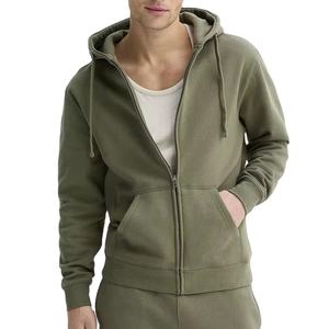 Sweat à capuche zippé en coton 450GSM de qualité supérieure pour hommes coupe surdimensionnée imprimé personnalisé OEM blanc Streetwear uni Vintage 100% coton hiver - Product Image 1