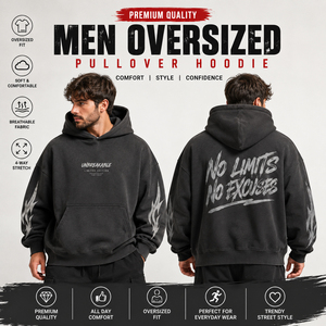 Wholesale <b>Men</b> <b>Oversized</b> Pullover <b>Hoodie</b> Vintage Washed Hooded Sweatshirt 350 GSM Fleece Cotton Pullover <b>Men's</b> Winter Wear <b>Hoodie</b> - Product Image 1