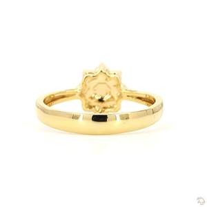แหวนหมั้นทองคำขาว 18K ลายดอกไม้ ประดับเพชรทรงบริลเลียนท์เพาะเลี้ยงในห้องปฏิบัติการ รับรองโดย IGI ของขวัญแต่งงานแบบดั้งเดิมสุดหรู - Product Image 4