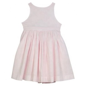 Alluring Solid Girls Designer Cross Back Cotton Dress With Elasticated Waist & Gathered Full Skirt Perfect Summer Wear Dress - Product Image 2