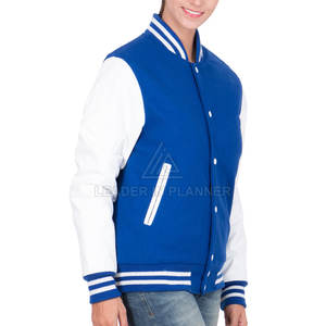 เสื้อแจ็คเก็ตเลตเตอร์แมนผู้หญิงแบบคอตั้ง สีตามสั่ง ราคาสมเหตุสมผล ขายส่ง เสื้อแจ็คเก็ตเลตเตอร์แมนผู้หญิงแบบระบายอากาศได้ดี - Product Image 4