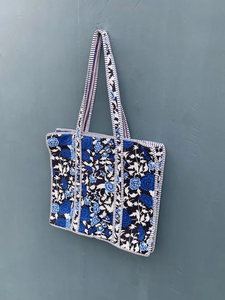 Quilted Cotton Bucket <b>Tote</b> <b>Bag</b> Jungle Print <b>Floral</b> Boho Style Large Capacity Unisex - Product Image 2