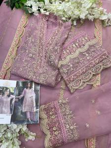 Vente chaude De Mariage Vêtements Ethniques Georgette Broderie Travail Top Dupatta Ensemble Salwar Kameez Kurti Pantalon En Gros Partie Porter - Product Image 5