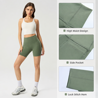 Shorts de yoga taille haute pour femme avec poches latérales, effet push-up, contrôle du ventre, extensibles, pour le fitness et le cyclisme