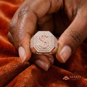 Moissanite <b>Ring</b> <b>Men</b> Hip Hop Rose Gold Plated 925 Sterling Silver Halo <b>Ring</b> Luxury Statement Jewelry Gift - Product Image 4