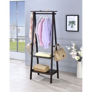 Perchero de Pared de Madera Color Espresso Oscuro de 59 Pulgadas de Alto con Ganchos para Ropa, Elegante y con Estilo - Product Image 2