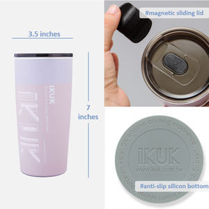 Gobelet isotherme en acier inoxydable à double paroi de 20 oz/600 ml, doublure en porcelaine, coulisseau magnétique détachable, logo personnalisé, couleur et emballage - Product Image 5